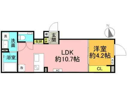 REVE RESIDENCE 代々木(1LDK/B1階)の間取り写真