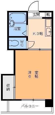 イシダマンション(1K/3階)の間取り写真