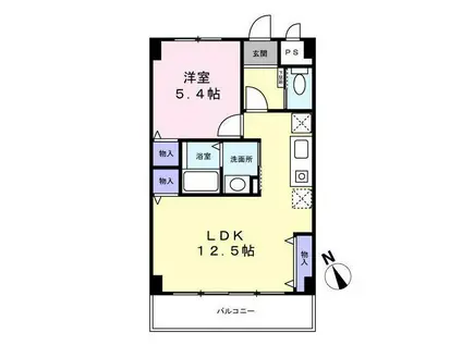 ベルデュール宮前平(1LDK/3階)の間取り写真