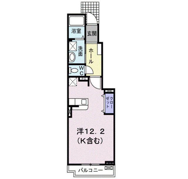 ヴァンヴェールA(ワンルーム/1階)の間取り写真