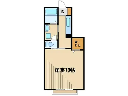 タングラム中央(1K/1階)の間取り写真