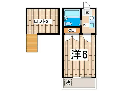 シーザースパレス(1K/1階)の間取り写真