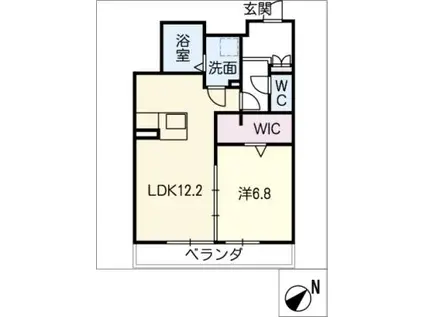 ラシュレ(1LDK/2階)の間取り写真