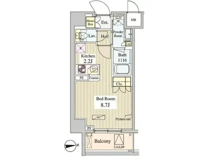 WASEDA APARTMENT WASEDA APARTMENT(1K/7階)の間取り写真