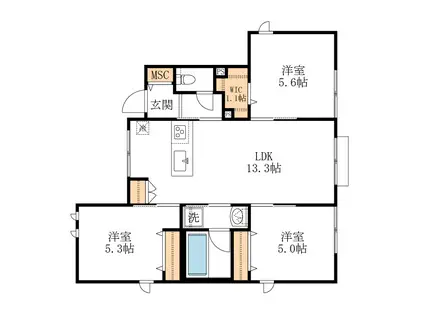 MAISON GRACE(3LDK/1階)の間取り写真