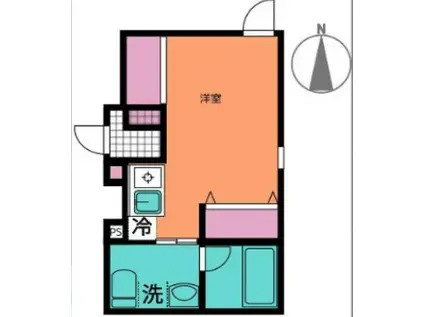ASHER蒲田(ワンルーム/1階)の間取り写真