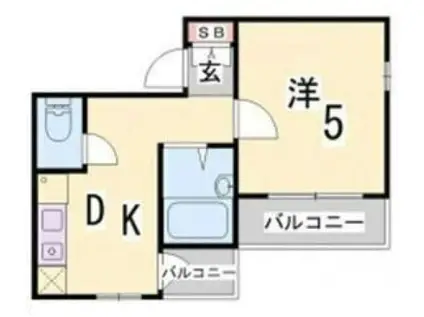 アメニティ東神戸4番館(1DK/3階)の間取り写真