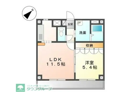 ピアリープレイス ヒサ(1LDK/4階)の間取り写真