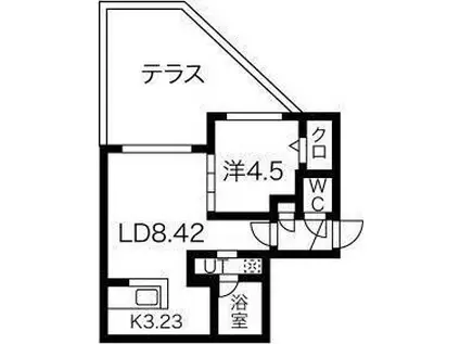 ラカシータ(1LDK/4階)の間取り写真