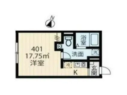 HASAI BUILDING 北千住(ワンルーム/4階)の間取り写真