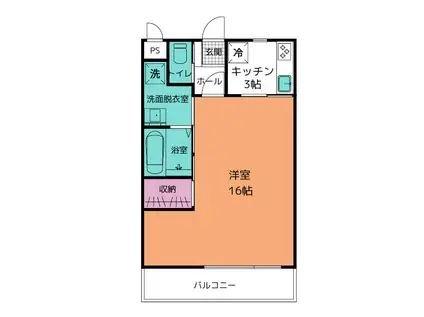 フォーチュニットハウス(1K/3階)の間取り写真
