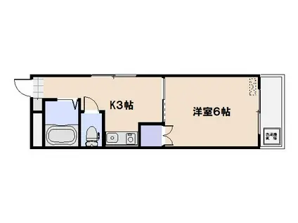 第1パークサイドマンション(1K/5階)の間取り写真