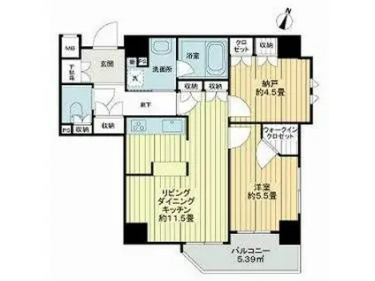 ジェイパーク神楽坂(1SLDK/3階)の間取り写真