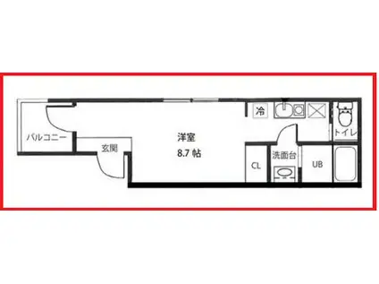 グラッドI京成小岩(ワンルーム/3階)の間取り写真