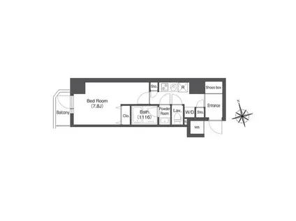 カバナ新宿夏目坂(1K/5階)の間取り写真
