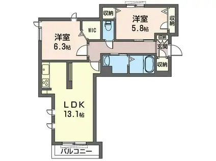 サンフェリーチェ(2LDK/3階)の間取り写真