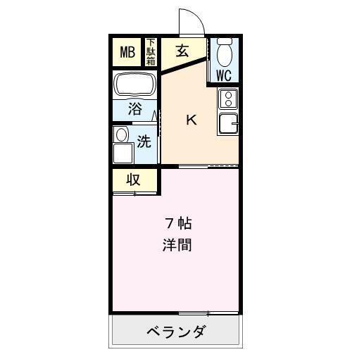ゆめっくす今市(1K/3階)の間取り写真