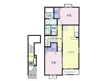 カトルセゾン II(2LDK/2階)の間取り写真