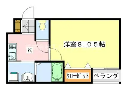 レジデンステラ(1K/2階)の間取り写真