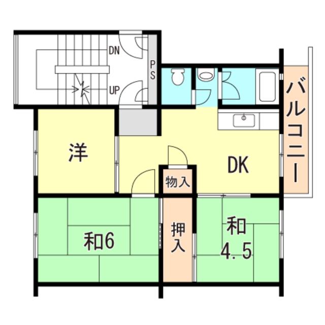 伊川谷3号棟(3DK/1階)の間取り写真