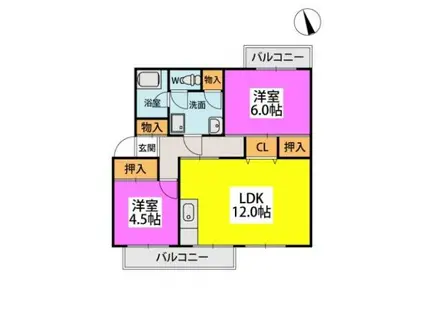 権藤ビル(2LDK/3階)の間取り写真