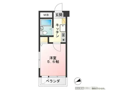 サクラヒルズマンション(1K/2階)の間取り写真