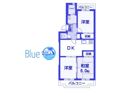 クレール湘南(3DK/1階)の間取り写真