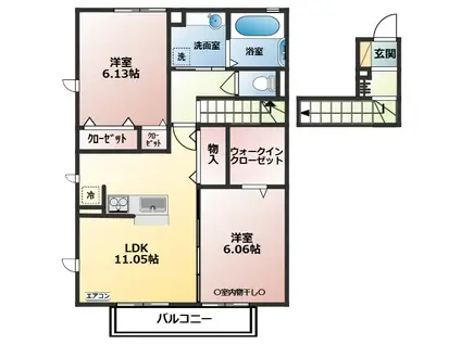 COLINAⅡ(2LDK/2階)の間取り写真