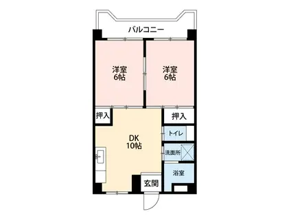 メゾンセキジン(2LDK/2階)の間取り写真