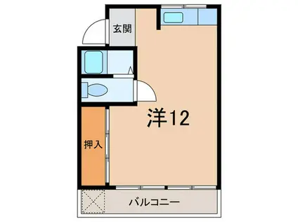 黒田ビル(ワンルーム/3階)の間取り写真