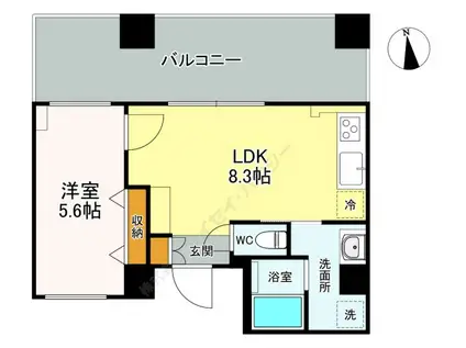 サウスERN VILLAGE湘南(1LDK/4階)の間取り写真