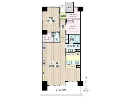 ナイスアーバン洗足池公園(1LDK/5階)の間取り写真