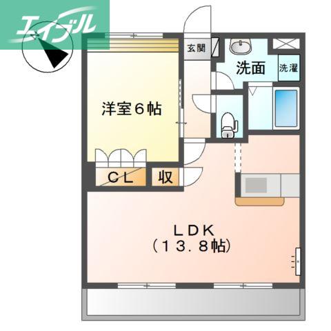 ルミナスガーデン(1LDK/1階)の間取り写真