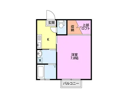 ガーデン・ヴィラ(1K/2階)の間取り写真