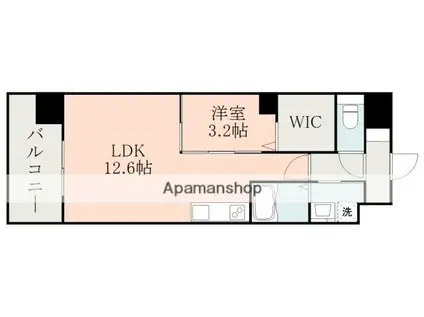 サムティ西熊本(1LDK/11階)の間取り写真