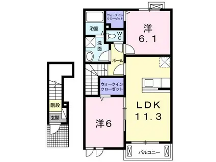 サン フィールド(2LDK/2階)の間取り写真