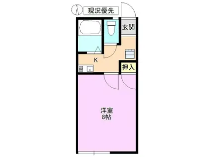 シャトレーゼ金井(1K/2階)の間取り写真