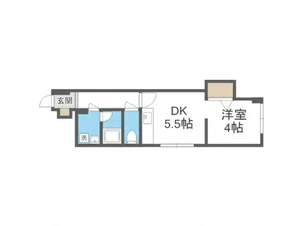 シングルコート大通(1DK/3階)の間取り写真