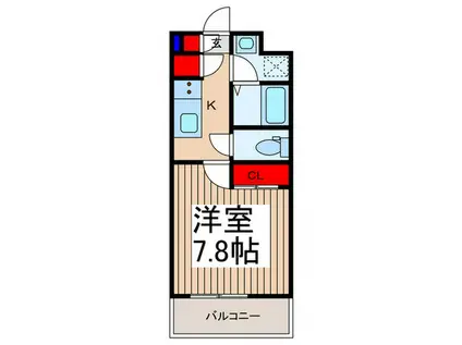 PRIME FOREST UI(1K/1階)の間取り写真