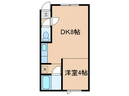 パークサイドW(1DK/3階)の間取り写真