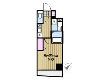 レビスタ白金高輪(1K/11階)の間取り写真