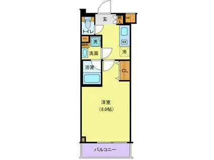 アンベリール大山ウエスト(1K/2階)の間取り写真