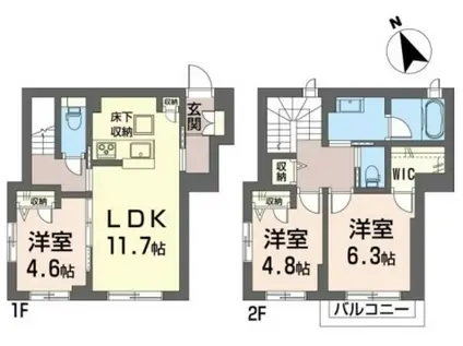 アルフラット壱(3LDK/1階)の間取り写真
