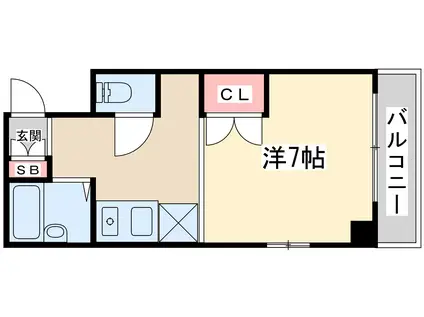 コモド田口(1K/3階)の間取り写真