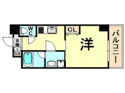 アリビオ立花III(1K/8階)の間取り写真