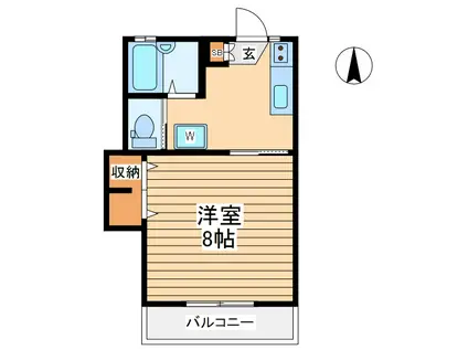 クルンテープ2(1K/2階)の間取り写真