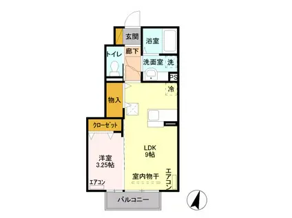 セジュール石倉(1DK/1階)の間取り写真