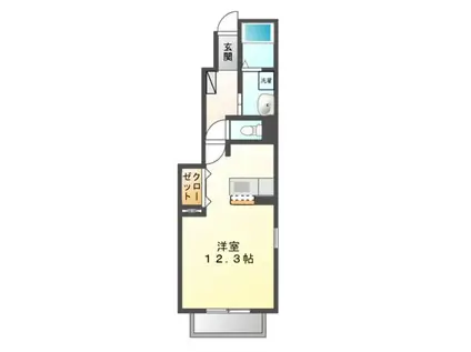 ラッフィナート A(1K/1階)の間取り写真