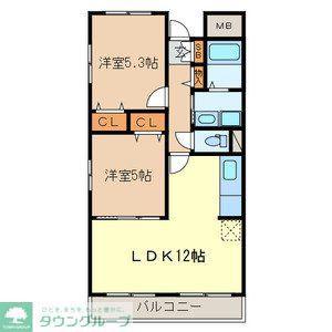 リッシェル(2LDK/8階)の間取り写真