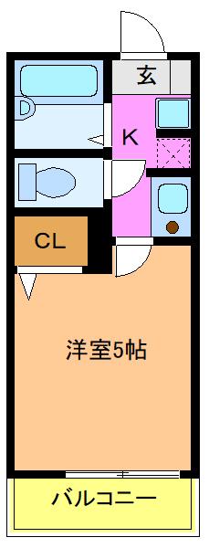 MELDIA東向島(1K/1階)の間取り写真